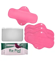 RePad Reusable Maxi Sanitary Pads Pink - 4 Pads