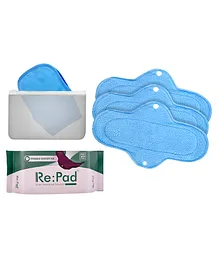 RePad Reusable Maxi Sanitary Pads Blue - 4 Pads