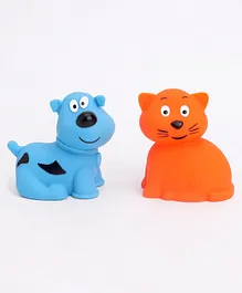 Giggles Animal Shaped Squeaky Bath Toys Pack of 2 - Blue & Orange 