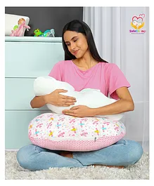 SafeChamp Lite Air Multipurpose Baby Feeding Pillow Nursing Cum Maternity Pillow - Pink