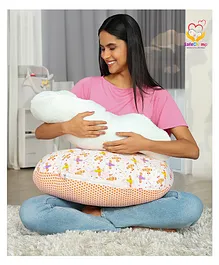 SafeChamp Lite Air Multipurpose Baby Feeding Pillow Nursing Cum Maternity Pillow - Orange