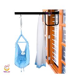 safechamp roxy baby swing cradle with mosquito net pillow and spring  blue