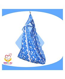 safechamp cloud baby cradle cloth with seperator  blue