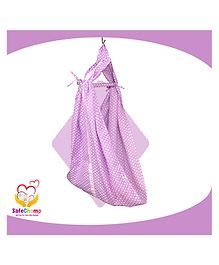 safechamp polka dots baby cradle cloth with separator  purple