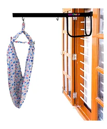 SafeChamp Bambino Baby Cradle Cloth with Seperator And  Metal Window Cradle Hanger  - Blue
