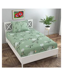 Florida Single Bedsheet with Pillow Cover - Green