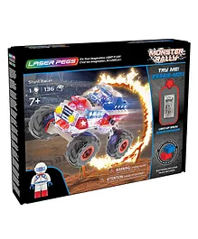 Laser Pegs Stunt Racer  Model Making Set With Laser Light Multicolour - 136 Pieces