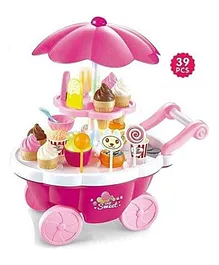 NIYAMAT Ice Cream Trolley 39-Piece Pretend Play Food Toys Cart Play Set
