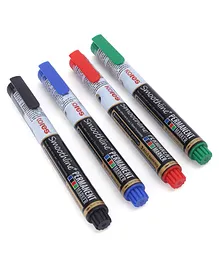 Kores Smoothline Permanent Marker Pack of 4 - Multicolour