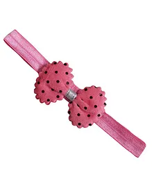 BABY Charm Dotted Bow Headband - Pink