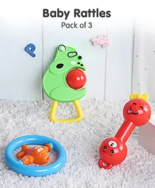 Baby Rattles Set Pack of 3 - Multicolour