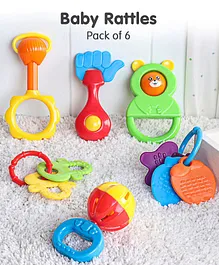 Baby Rattle Toys Pack Of 6 - Multicolor