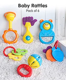 Baby Rattle Toys Pack Of 6 - Multicolor