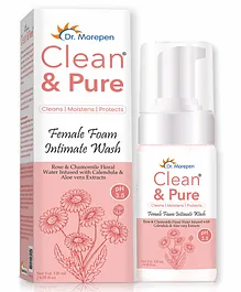 Dr Morepen Clean & Pure Intimate Foam Wash With Rose & Chamomile Floral Water - 120 ml