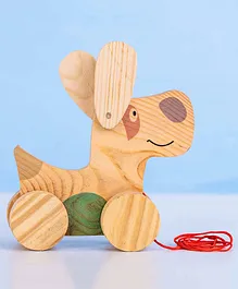 Haus & Kinder Push & Pull Puppy Wooden Toy - Beige