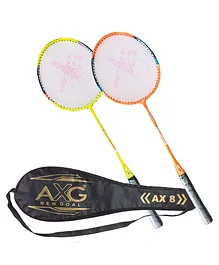 Axg New Goal Unstoppable Badminton Racquets Set of 2 Strung Badminton Racquet  - Multicolor