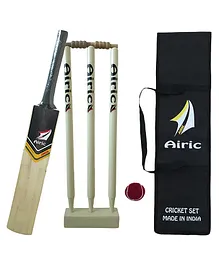 Airic Kashmiri Popular Willow Cricket Kit With Ball Wickets And Bag Cricket Kit - Multicolor