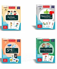 Clapjoy Double Sided Flash Cards  Pack of 4 - 112 cards