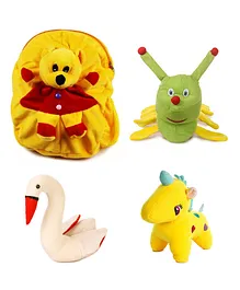 Deals India Toddler Yellow Plush Pooh Backpack Swan Caterpillar and Unicorn Multicolor - Height 14 Inches
