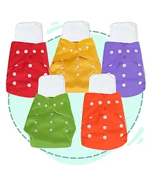 My Newborn Diapers With 5 Microfiber Inserts Pack Of 5 - Multicolour