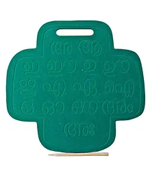 Whittlewud Both Sided Telungu Vowels And Number Educational Tracing Board Reading And Writing Learning Toys For Kids - Green 