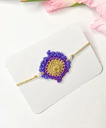 Bobbles & Scallops Crochet Morpankh Rakhi - Purple
