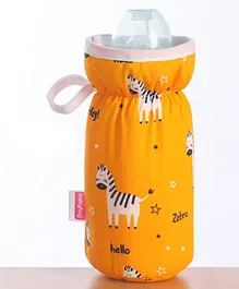 Babyhug Bottle Cover Zebra Print Medium Orange - Fits Upto 120 ml to 260 ml Bottle