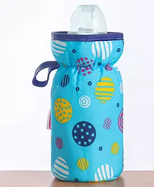 Babyhug Bottle Cover With Circle Print Medium Blue - Fits Upto 120 ml to 260 ml Bottle