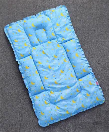 Babyhug Cotton Fix Pillow Mat Moon Print - Blue