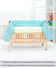 Babyhug Cot Bumpers Panda Print - Blue