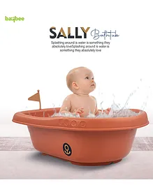 Baybee Sally Anti Slip Bath Tub with Drainer - Orange