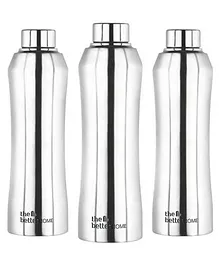 The Better Home 1000 Stainless Steel Water Bottle Silver Pack Of 3 - 1 Litre Each