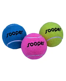 Mega Play Sooper Cricket Tennis Ball Pack Of 3 - Multicolor 