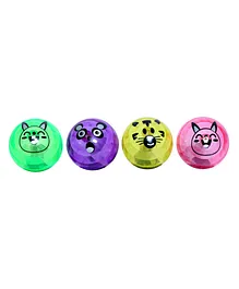 Mega Play Flashing Bouncing LED Light Ball Pack Of 4 Multicolor (Color May Vary)