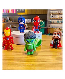Karbd Marvel Avengers Characters Keychain Pack of 5 - Multicolor