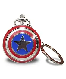 KARBD Captain America Shield Pocket Watch Metal Keychain - Multicolor
