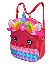 Uniquebuyin Unicorn Colourful Stress Relieving Silicone Pop It Backpack Multicolor-  9 Inch