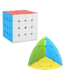 SVE Cube Combo Set of 4X4 & Mastermorphix High Speed Stickerless Magic Cube Puzzle  Multicolor