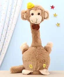 Aarohi Toys Talking & Dancing Musical Monkey Brown - Height 35 cm