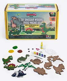 Awesome Place MDF Dinosaur Fridge Magnet Painting & Glow In The Dark Art Craft DIY Kit - Multicolor