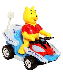 DOMENICO Motorcycle with Pooh Musical Bump & Go Toy with Light - Multicolour