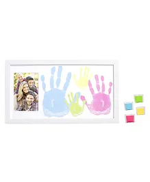 Baby Handprint Frame Handprint Kit | 4 Frame Designs with Two Different Print Kit Options: a Baby-safe Ink Pad or a No-bake Clay Handprint Mould Kit 2 Window Fold Rectangle, Ink 