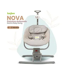Baybee Neo Automatic Electric Swing Cradle with Adjustable Swing Speed, Remote Control & Music - Grey
