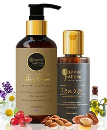 Organic Affaire Combo Pack of 2 Lavender Body Lotion & Baby Massage Oil - 400 ml
