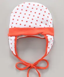 Ben Benny Cotton Cap With Knot Star Print White Red - Diameter 11.5 cm