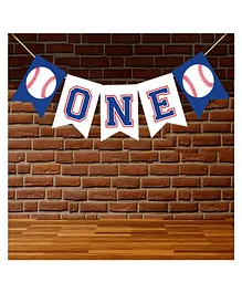 Funcart 1st Birthday Baseball Theme Banner - Multicolor