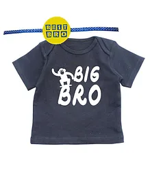 Kadam Baby Set Of Half Sleeves Big Bro Print Tee With Best Bro Rakhi - Blue