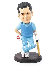 Sachin Tendulkar Car Decoration Bobblehead Action Figure Blue Height 14 cm