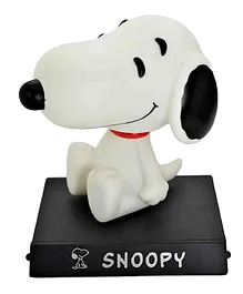 Awestuffs Snoopy Peanuts Phone Holder Car Decoration Bobblehead Action Figure Black White - Height 12 cm