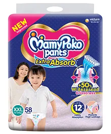 MamyPoko Pants Extra Absorb Diaper for Extra Absorption XXL - 58 Pieces